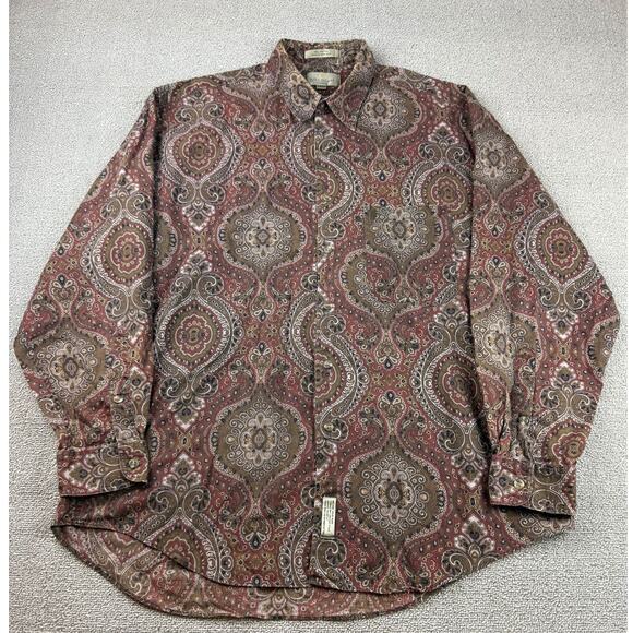 Bill Blass Men Large Multicolor Paisley Button Down Shirt - Picture 1 of 12
